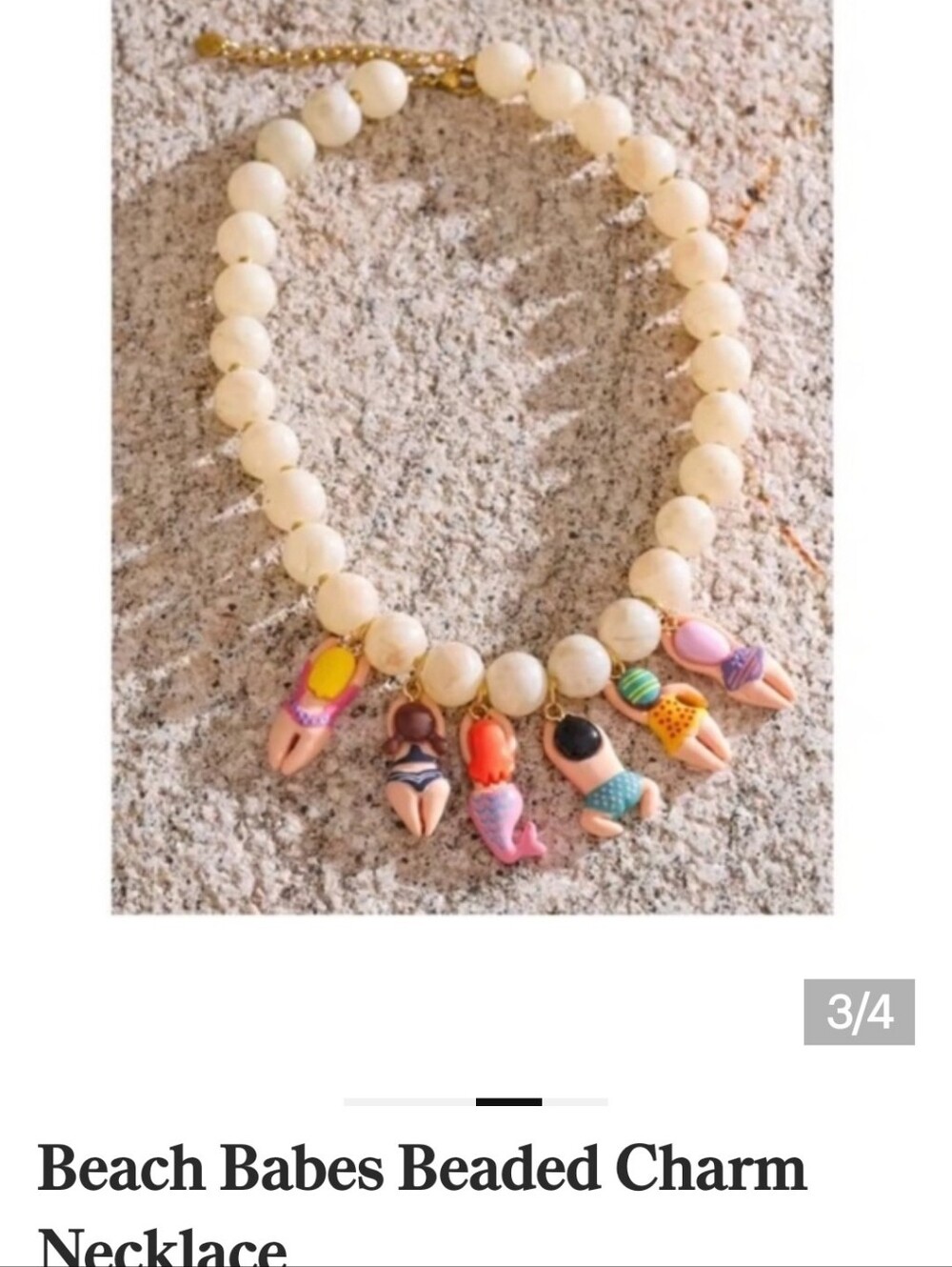 ZARA Beach Babes Necklace NWOT, Perfect For Your SUMMER 🏖 🌞VACATION! - Picture 3 of 5